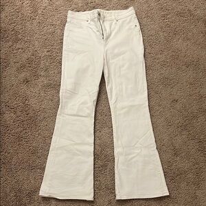 American Eagle Highest Rise White Flare Jeans